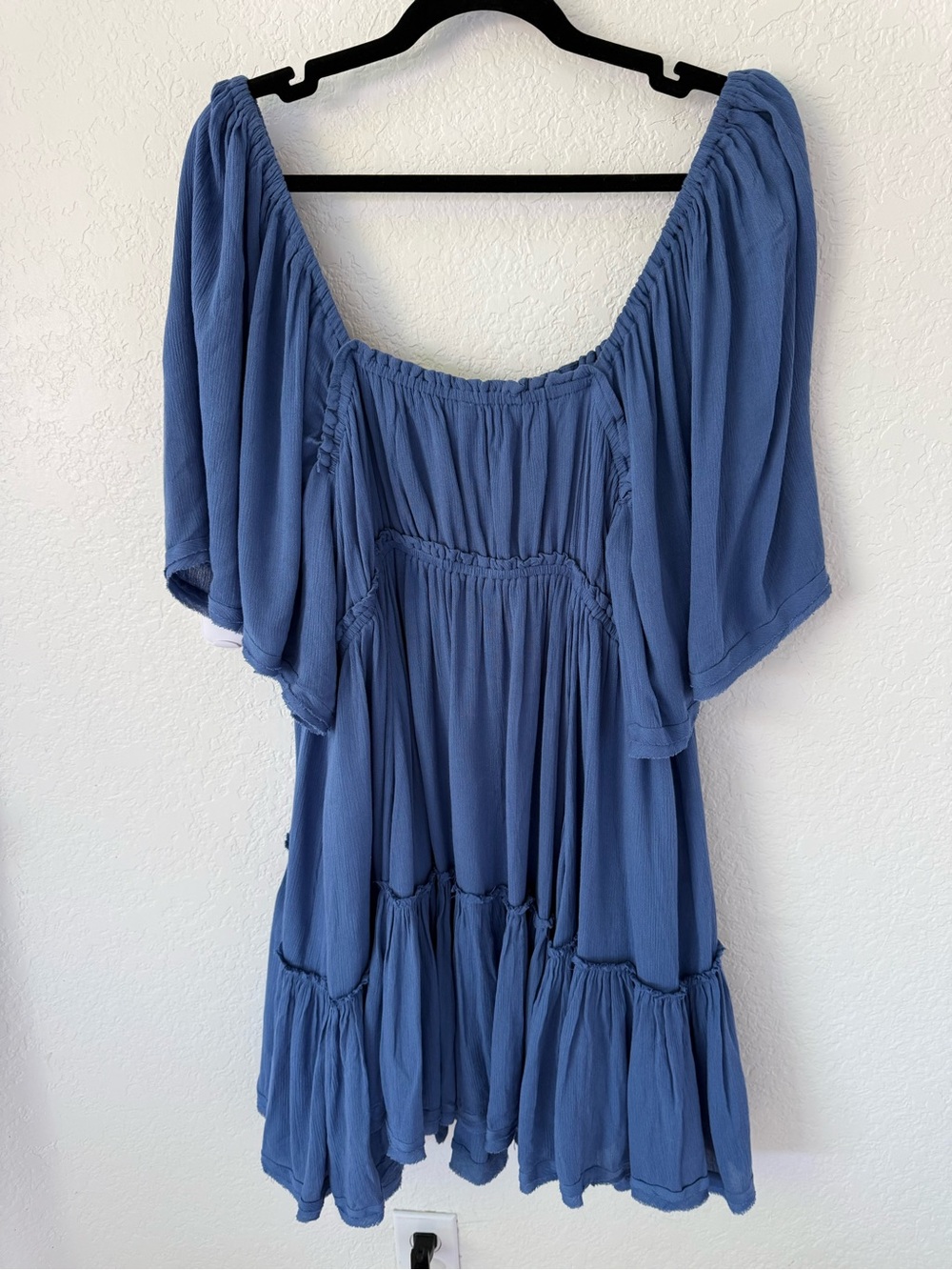 Free People blue boho tiered flowy peasant dress XL - Picture 10 of 13